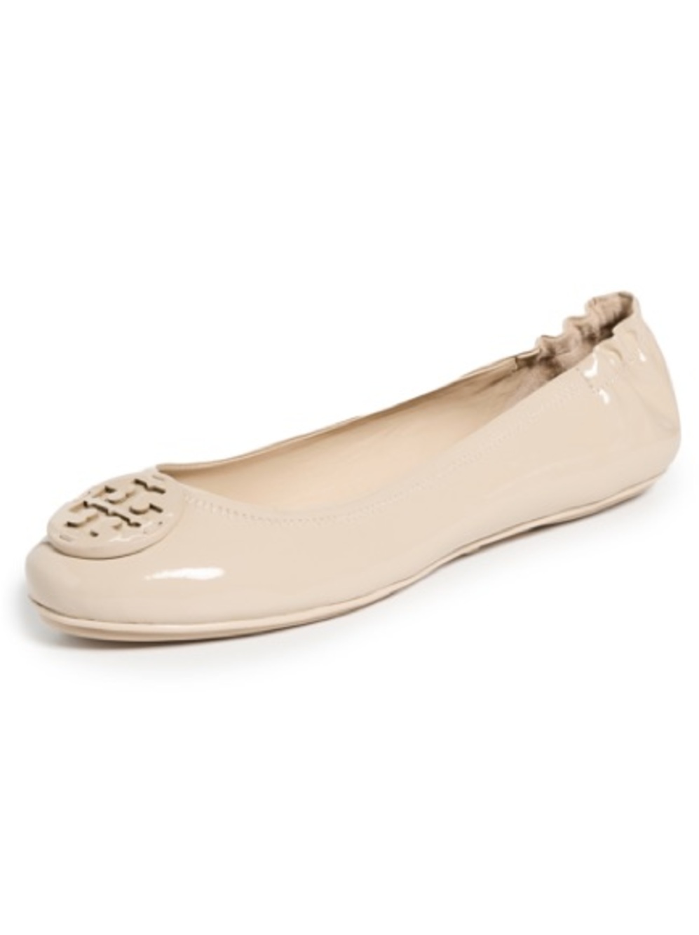 Tory Burch Minnie Travel Ballet Flats Beige Size 9.5 Women’s